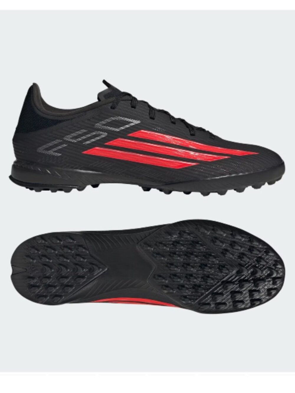 NWT Adidas F50 League Turf Soccer Shoes Men's 9 Black Lucid Red JR8977